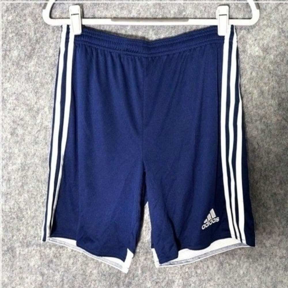 Adidas Shorts Boy XL Blue Basketball Mesh Drawstring Athletic Active Performance